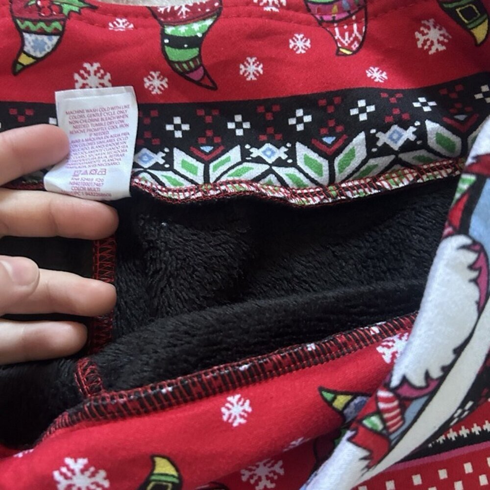 No Boundaries Juniors Gnome High-Waist‎ Leggings XL 15-17 Christmas Holiday Red - Picture 4 of 4